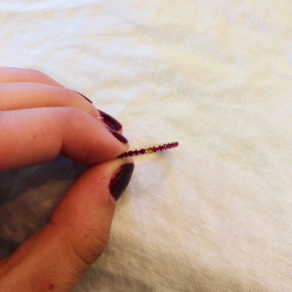 14k Gold & Ruby Stacking Rings - Picture 5 of 5